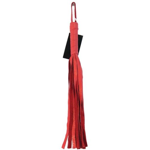 16" Soft Leather Flogger Flogger Ruff Doggie Styles Red