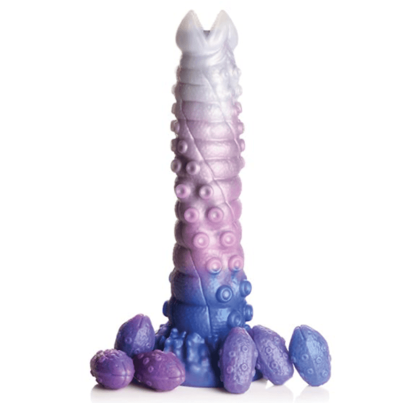 Tenta-Queen Ovipositor Fantasy Dildo w/Eggs Dildo Creature Cocks Purple